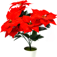 Poinsettia Rouges Bunga Sutra Pabrik Bunga Murah Harga Grosir Tanaman Palsu Poinsettia Bunga Dekoratif