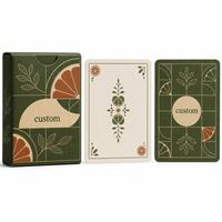 Cartes à jouer publicitaires personnalisées, jeu de 54 cartes, boîte à rabat couleur, pelliculage mat, motifs de dos de carte personnalisés pour restaurant