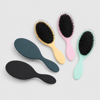Brosse à extensions capillaires en poils de sanglier, vente en gros, brosse de coiffure multicolore, peigne de massage, brosse à coussinets de massage pour barbier