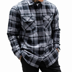 ZM-1329 <span class=keywords><strong>camicie</strong></span> Casual in cotone 100% con bottoni da uomo a maniche lunghe a forma regolare con tasca sul petto - Product Image 2