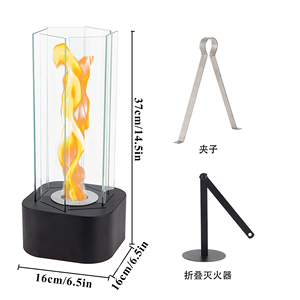 Lò sưởi Ethanol đen độc đáo hiện đại với sáu ngọn lửa thủy tinh ngọn lửa bảng hố lửa thiết kế mới cho trang trí phòng ăn - Product Image 5