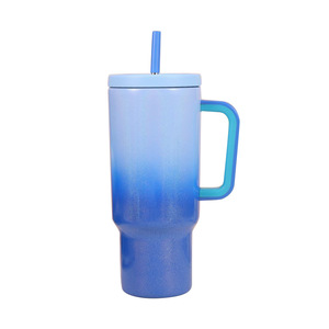 New Arrival 40oz High Capacity Vacuum Insulated Stainless Steel Tumbler <b>with</b> Handle and <b>Straw</b> Cap for Camping Travel - Product Image 5