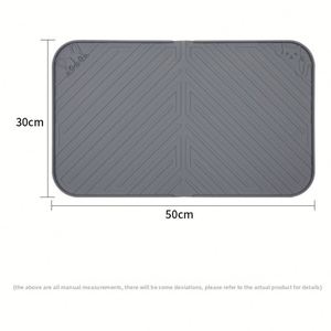 New 0.8cm Thick Rectangle Silicone Non-Slip Pet Feeding <b>Mat</b> & <b>Cat</b> Bowl Placemat Waterproof Dirt-Resistant Easy Clean - Product Image 4