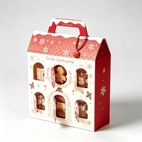 Caja de Regalo Creativa para Dulces de Navidad y Bodas con Diseño de Copo de Nieve, Empaque Cuadrado de Papel Kraft, Venta al por Mayor, 12 Piezas