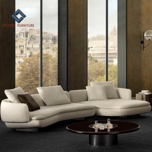 أحدث أريكة قطاعية فاخرة منحنية لعام <span class=keywords><strong>2026</strong></span> لغرفة معيشة كبيرة، بتصميم عصري على شكل عناق، تخطيط وحداتي، أثاث منزلي راقي - Product Image 1