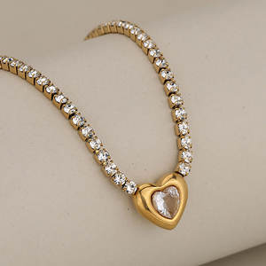 Collar de Moda Personalizado de Acero Inoxidable 316L con Baño de Oro PVD de 18K, Joyería Fina, Collar de Zirconia Tipo Tenis para Mujer - Product Image 5