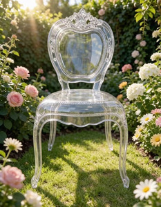 Chaise en résine acrylique transparente et durable pour événements extérieurs, appartements, mariages et banquets d'hôtel - Product Image 1
