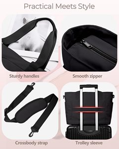 กระเป๋าโท้ทขนาดใหญ่หลายช่องใส่ของได้เยอะ พร้อมช่องใส่แล็ปท็อป ผ้ากันน้ำน้ำหนักเบา สายรัดติดกับรถเข็น สำหรับใช้ในชีวิตประจำวัน - Product Image 5