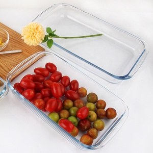 Bộ 3 Món Đĩa Thủy Tinh Đĩa Nướng Bằng Thủy Tinh Borosilicate Hình Chữ Nhật Có Thể Xếp Chồng An Toàn Cho Lò Nướng Bát Nướng Bánh Borosilicate - Product Image 2