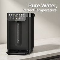 Distributeur d'eau de comptoir 5,0 L noir avec écran tactile LED frontal, alimentation directe usine, idéal pour bureaux financiers et salles de repos