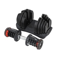 Haltères réglables en acier revêtus de caoutchouc, personnalisés, bon marché, en gros, 90 lb, 40 kg, système de poids, ensembles d'haltères de salle de sport