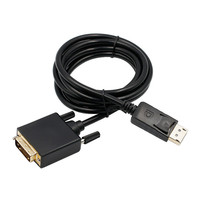 Câble adaptateur Thunderbolt DP vers DVI 1080p, convertisseur mâle DP vers DVI-D pour PC et ordinateur portable, projecteur, câble de 1,8 m (6 pieds)