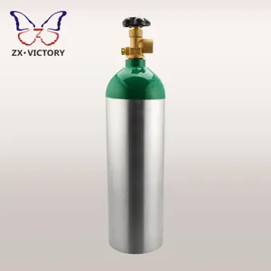 5L alüminyum oksijen silindiri vana 3000psi 5L basınç oksijen tankı şişesi