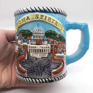 Tasse à café en céramique peinte à la main, accessoire de voyage, pour les cérémonies, le parthenion, herbes grises, 3D, 6 pièces - Product Image 3