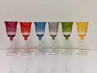 Verre à vin vintage coloré à nervures en cristal - Gobelet de luxe pour mariage, restaurant et décoration de fête à domicile