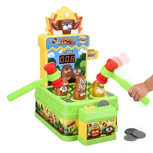 Funny cartoon whack a mole toys kid game with counting score music and insert coins mole attack machine toy for child party play
