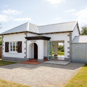 Conception professionnelle de plans d'architecture de bâtiments sud-africains pour maison à 3 chambres avec murs en briques et garage - Product Image 1