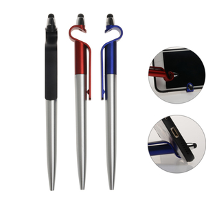 Promotional Gift Plastic 3in1 Universal Stylus Pen with Mobile Holders