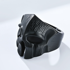 <span class=keywords><strong>Anillo</strong></span> de acero inoxidable para hombre hecho en fábrica de Yiwu, chapado en oro de 18 quilates, Calavera Spartan Warrior, moda Vintage, diseño de Hip Hop negro para hombres - Product Image 4