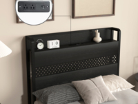 Sofá Cama Doble Moderno con Cajones de Almacenamiento, Base de Metal Negra, Estructura de Cama Individual