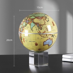 Globo Terráqueo Giratorio Automático de 15 cm con Energía Solar, Estilo Antiguo, Base de Cristal, Rotación Silenciosa de 360°, Decoración de Escritorio, Geografía - Product Image 4