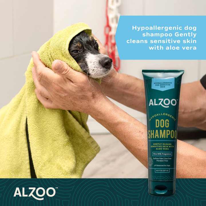 TD ALZOO 8oz Plant-Based Hypoallergenic Dog Shampoo Eco-Friendly Pet Grooming Product