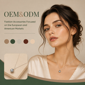 สร้อยคอจี้มุกเทียมสีเทาเดี่ยวชุบเงินแบบ OEM ODM ขายส่ง สร้อยคอโซ่ดาวเทียมแบบเรียบหรูสำหรับผู้หญิง - Product Image 1