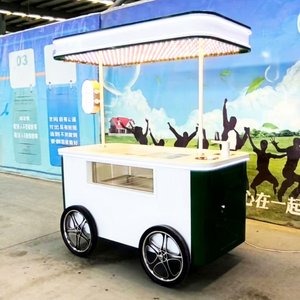 Customized Logo with Top Light Commercial Snack Fruit Food Truck Trolley Mobile Commercial Street Vending Cart Ice Cream Cart - Product Image 1