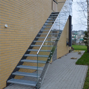Le Migliori Ringhiere in Vetro per Scale, Design Moderno, Scale in Acciaio al Carbonio, Finitura Antiruggine, Facile Installazione per Uso Esterno - Product Image 1