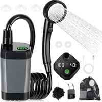 Douche portable pour le camping, pompe rechargeable pour douche extérieure avec affichage numérique intelligent et écran LED