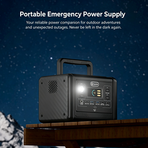 Emergency Portable Solar Bank Backup Station Flashlight Jump Car Input <b>Battery</b> Pure Sine Wave Output TELLUS-T200 Portable Solar - Product Image 1
