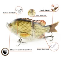 Leurre nageur Bluegill articulé avec queue en fibre, action de glisse réaliste, corps transparent, leurre de glisse Bluegill