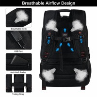 Tas Ransel Laptop 18.4 Inch Kapasitas Ekstra Besar Trendy Fashion dengan Ritsleting USB, Tahan Air, Multifungsi untuk Perjalanan