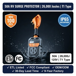 Analizador de circuitos RV 26000J con protector contra sobretensiones 50A, monitor de voltaje y corriente LED en tiempo real, FCC IP65, antirrobo, reinicio automático para caravanas - Product Image 1