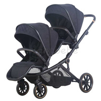 Poussette double pour bébés Brightbebe en alliage d'aluminium léger avec roues de 7/10 pouces, pliable, 0-3 ans, capacité de charge de 20 kg