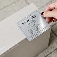 Étiquettes adhésives argentées brossées écologiques et imperméables personnalisées, service de conception gratuit pour les flacons et pots de parfum - taille et forme personnalisées