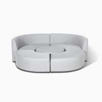 Sofá de Exterior de Tela Impermeable con Mesa Elevadora, Muebles de Patio, Nuevo Diseño, Conjunto de Sofá de Jardín, Sofá de Balcón con Otomana
