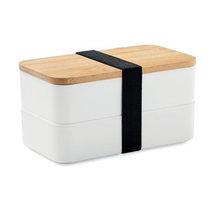 Hot Seller Wheat Straw Double Layers Food Containers Leakproof Bamboo Lid Bento Lunch Box For Kids