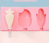 Le moule à crème glacée Popsicle en silicone en forme de dessin animé présente des conceptions de fruits et d'animaux