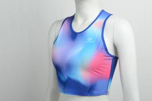 Kaos Olahraga Yoga Gym Custom Monton Quick Dry Spandex, Kaos Sport Fitness Lari Crop Top - Product Image 6