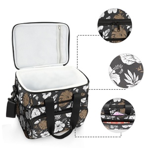 Low Moq Custom Design Leakproof Insulated Large Lunch Bag Beach Cooler Tote Floral Picnic Cooler Bag with Adjustable Straps - Product Image 5