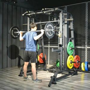 Wholesale Steel <b>ABS</b> Multifunction Smith Machine Home Gym Power Rack <b>Exercise</b> Equipment Portable Durable Black Eco-friendly - Product Image 3