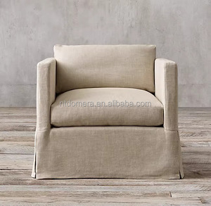 โซฟาผ้าลินินสไตล์ดั้งเดิม Serene Linen Haven แบบแยกส่วน ขยายได้ สำหรับใช้ภายในอาคารในห้องนั่งเล่นและอพาร์ตเมนต์ - Product Image 1