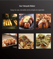ITO T-77A Machine à Takoyaki et four à boulettes de poisson portable, commerciale, à gaz, en acier inoxydable, antiadhésive, à plaque unique, de table, 28 trous