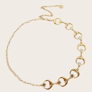 Women's Metal Moon Waist <b>Chain</b> <b>Extended</b> 8 Moon Design Fashion Body <b>Chain</b> Daily Wear Zinc Alloy Belt Ornament - Product Image 5