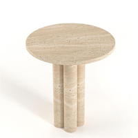Table de chevet de chambre Table d'appoint ronde en marbre Décoration de salon Pieds hauts Table d'angle exquise