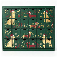 Boîte cadeau calendrier de l'avent de Noël personnalisée 24 jours, boîte de compte à rebours écologique pour friandises pour animaux de compagnie, emballage vide pour calendrier de l'avent