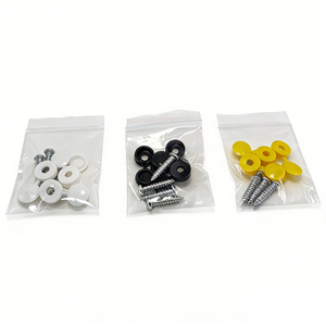 Tapas para tornillos de matrícula blancas del Reino Unido con tornillos de acero inoxidable para placas delanteras - Product Image 4