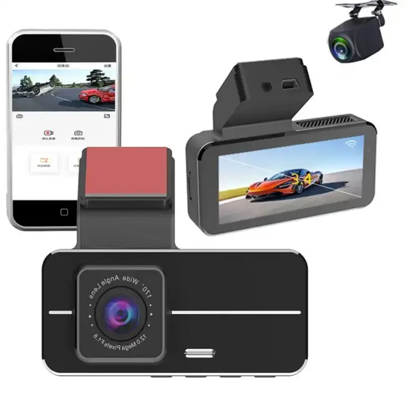 Dash Cam Car DVR 24H HD 2.5K 1080P Dash Camera Enregistreur vidéo à double objectif 1080P Black Box Cycle Dashcam Mirror Driving Recorder