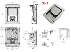 恒盛MS866-5不锈钢/碳钢房车锁丁字锁三门多点平板锁黑色带钥匙 - Product Image 5
